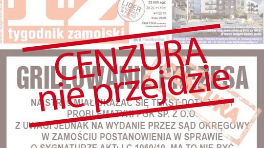 CENZURA NIE PRZEJDZIE! Publikujemy zakazane teksty Tygodnika Zamojskiego. W geście solidarności