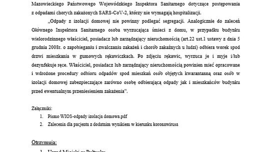 Co z odpadami w przypadku izolacji domowej?