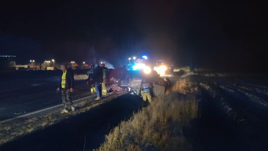Dachowanie na krajówce w Kleszewie