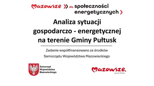 Dofinansowanie analizy sytuacji gospodarczo – energetycznej na terenie Gminy Pułtusk