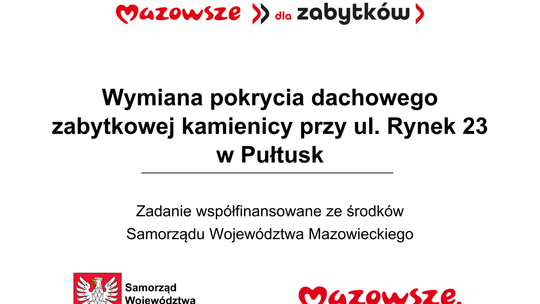 Dofinansowanie na remont zabytkowej kamienicy  przy ul. Rynek 23