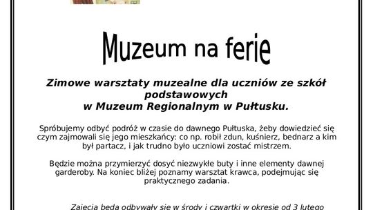 Ferie z Muzeum Regionalnym