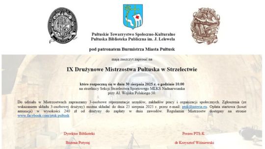 IX Drużynowe Mistrzostwa Pułtuska w Strzelectwie – zapraszamy do udziału!
