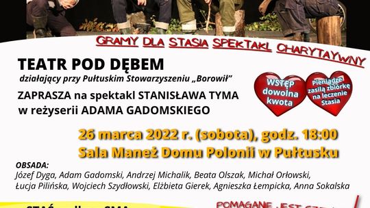 Już jutro spektakl charytatywny dla Stasia