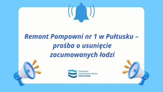 Komunikat dotyczący usunięcia łodzi z Kanału A w związku z remontem Pompowni nr 1