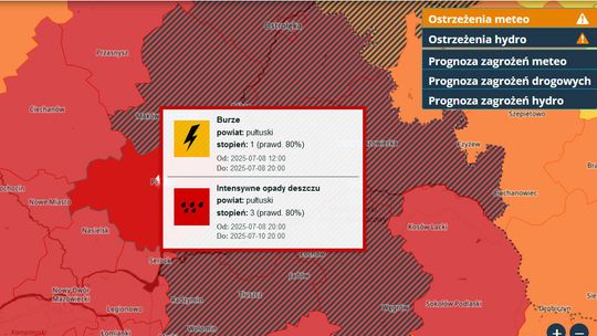 Najwyższe ostrzeżenie 3 stopnia dla naszego powiatu