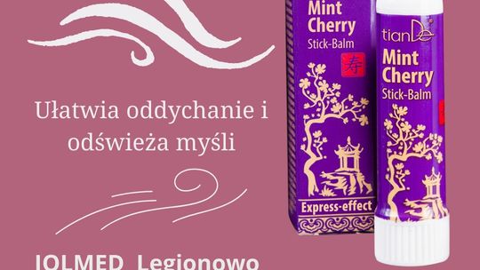 Oddychaj na zdrowie. Aromatyczny sztyft o zapachu wiśni i mięty!
