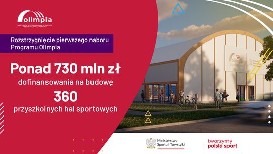 Ogłoszenie wyników pierwszego naboru do Programu budowy przyszkolnych hal OLIMPIA