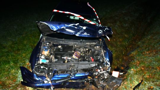 Pijany kierowca Volkswagena wjechał do rowu