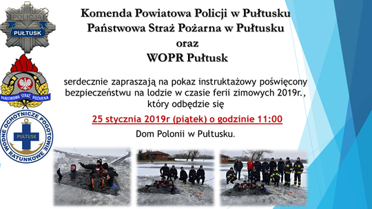 Pokaz ratownictwa na lodzie
