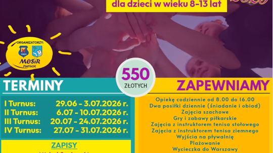 Półkolonie sportowe 2026 z MOSiR Pułtusk – ruszają zapisy! Półkolonie sportowe 2026 z MOSiR Pułtusk – ruszają zapisy!