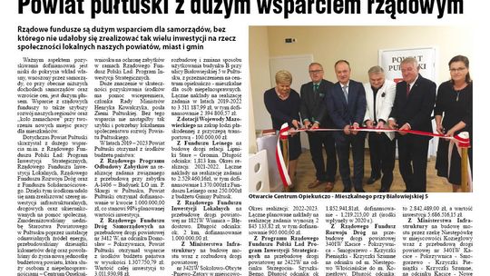 Powiat Pułtuski z dużym wsparciem rządowym