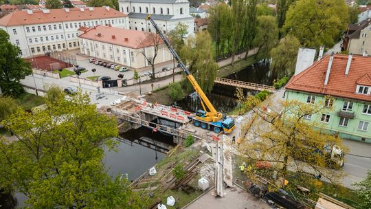 Przebudowa Mostu Benedyktyńskiego z lotu ptaka