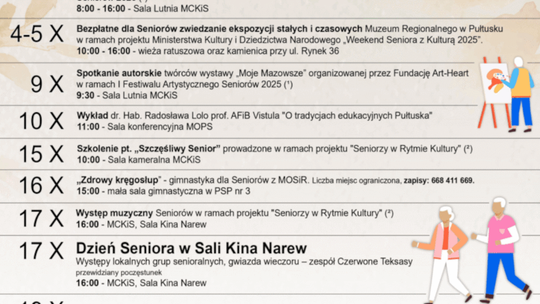 Pułtuska Złota Jesień 2025, czyli cykl jesiennych wydarzeń dla Seniorów