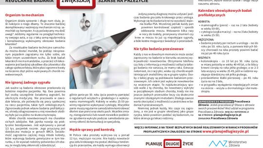 REGULARNE BADANIA ZWIĘKSZAJĄ SZANSE NA PRZEŻYCIE
