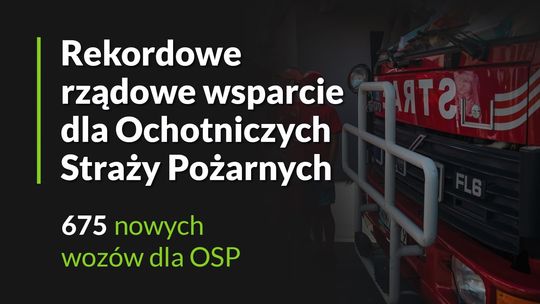 Rekordowe wsparcie dla OSP