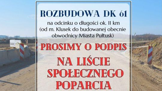 ROZBUDOWA DK 61 – lista społecznego poparcia