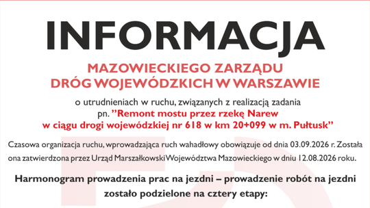 Tak wygląda harmonogram prac na moście wyszkowskim