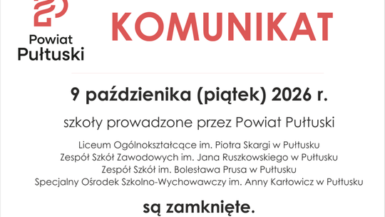 WAŻNY KOMUNIKAT STAROSTWA