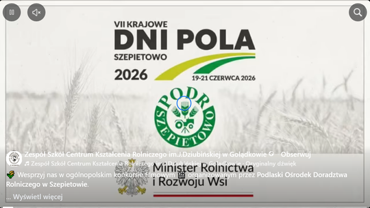 Wesprzyj ZS Centrum Kształcenia Rolniczego w konkursie. Liczy się liczba udostępnień!