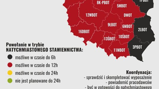 WOT: zmiana statusu do natychmiastowego stawiennictwa żołnierzy
