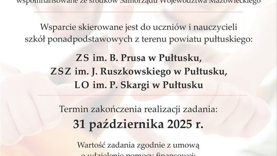 Wsparcie zdrowia psychicznego wśród uczniów szkół i nauczycieli w Powiecie Pułtuskim