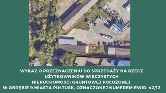 WYKAZ NIERUCHOMOŚCI PRZEZNACZONYCH DO SPRZEDAŻY