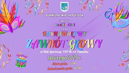 Zapraszamy wszystkie dzieci na BAL KARNAWAŁOWY!
