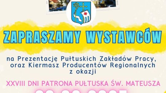 Zapraszamy wystawców na Dni Patrona Pułtuska Św. Mateusza