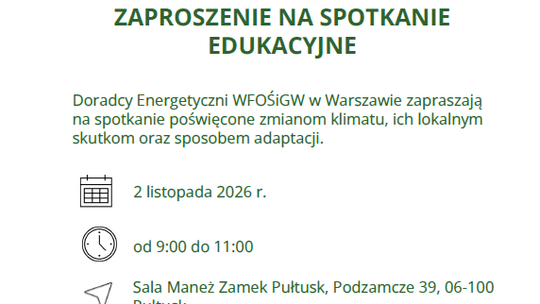 Zaproszenie na spotkanie edukacyjne