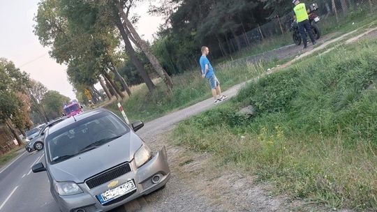 Zderzenie samochodu osobowego z motocyklem na DK61