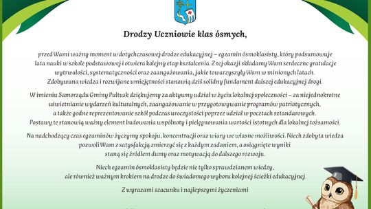 Życzenia dla ósmoklasistów Życzenia dla ósmoklasistów