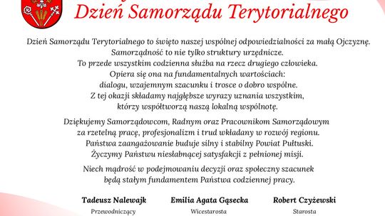 Życzenia na Dzień Samorządu Terytorialnego