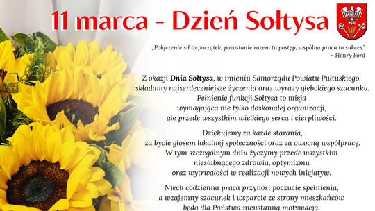 Życzenia na Dzień Sołtysa. Powiat Pułtuski