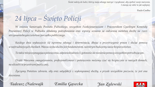 Życzenia na Święto Policji