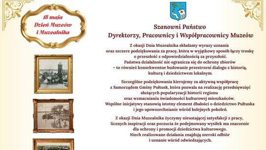 Życzenia z okazji Dnia Muzeów i Muzealników