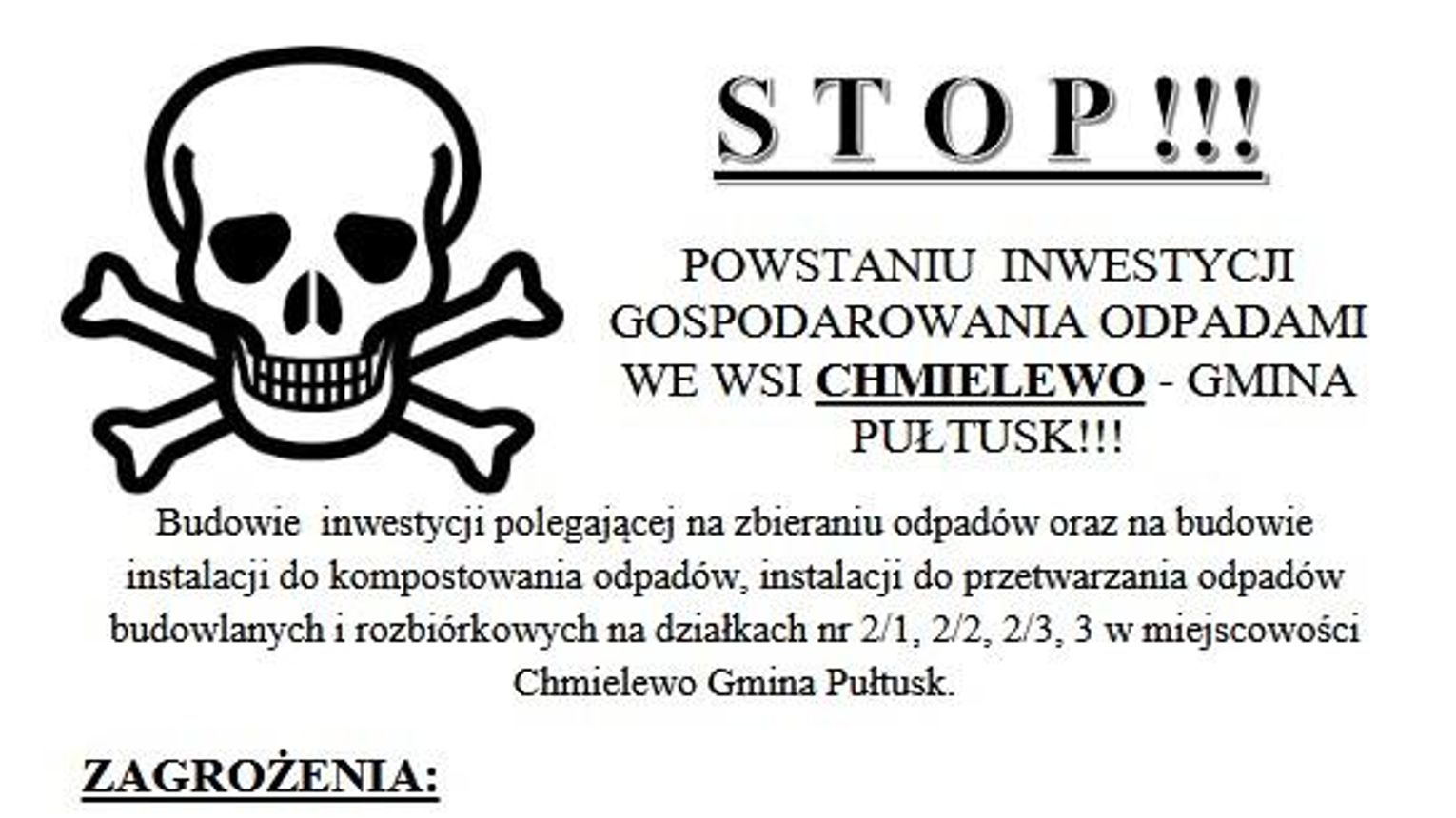 Mieszkańcy Chmielewa znów walczą