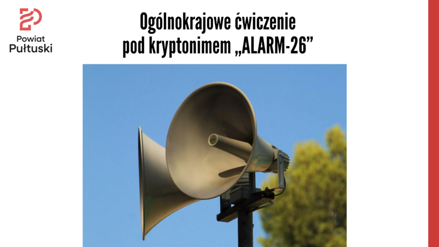 Ogólnokrajowe ćwiczenie pod kryptonimem „ALARM-26”