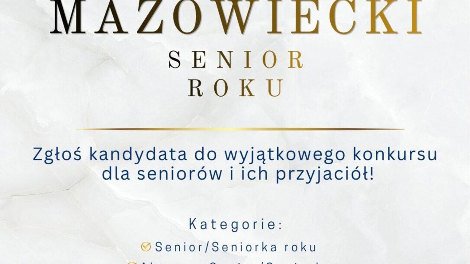 Zaproszenie do udziału w konkursie „Mazowiecki Senior Roku”