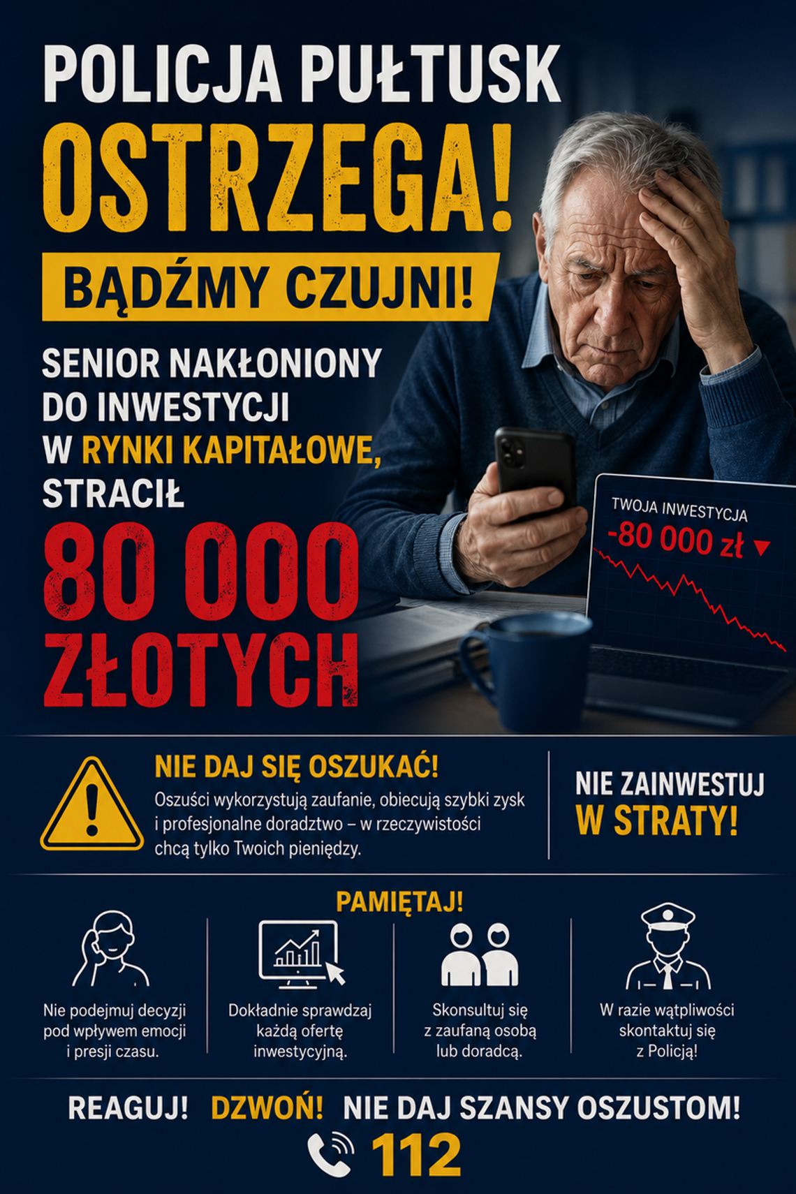 72 – latek stracił oszczędności życia