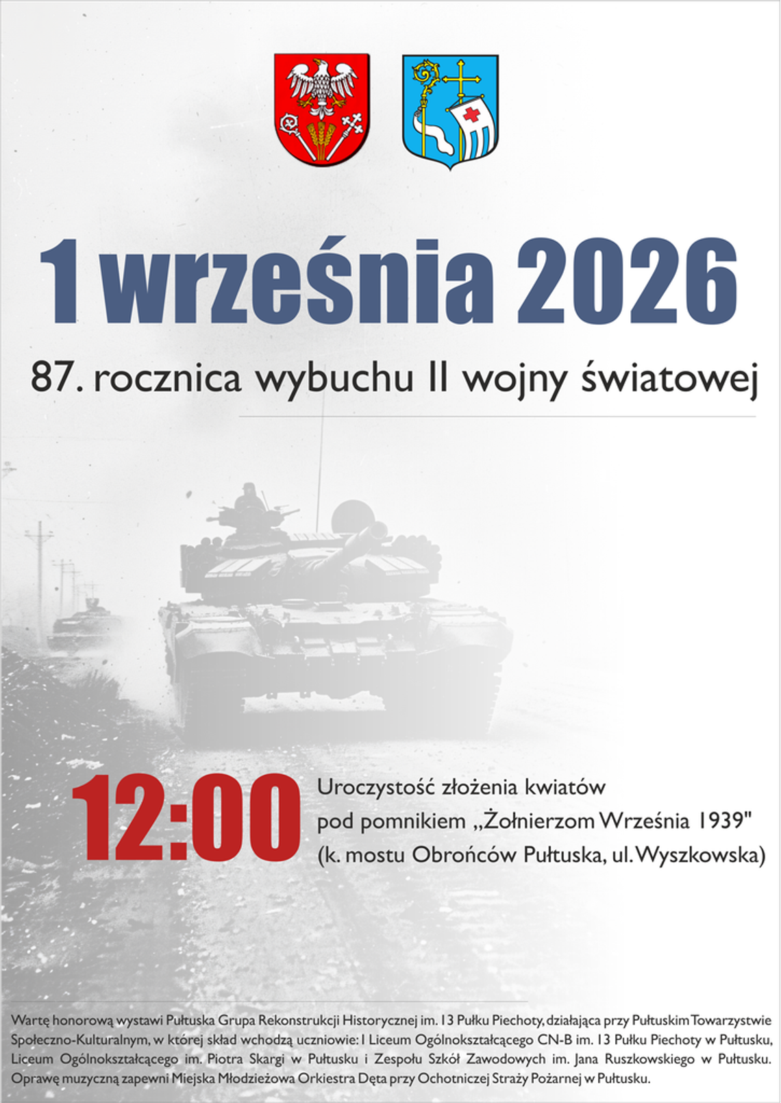 87. rocznica wybuchu II wojny światowej – zaproszenie na uroczystość 87. rocznica wybuchu II wojny światowej – zaproszenie na uroczystość