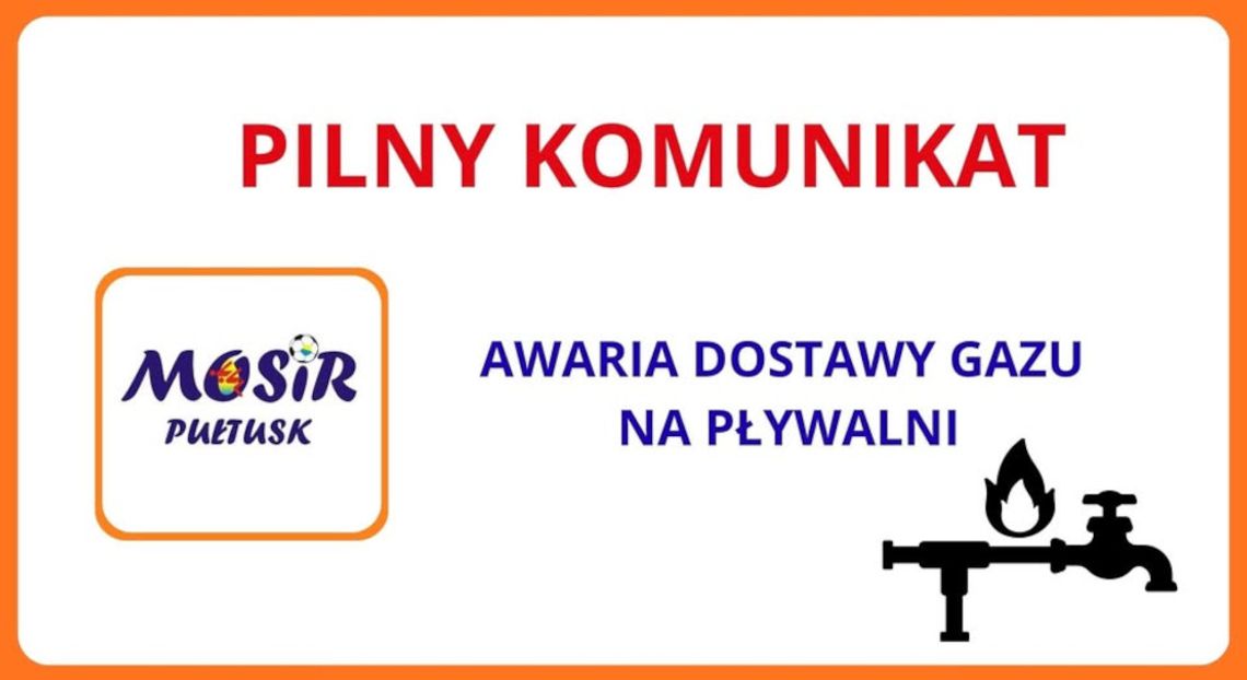 AWARIA DOSTAWY GAZU NA PŁYWALNI
