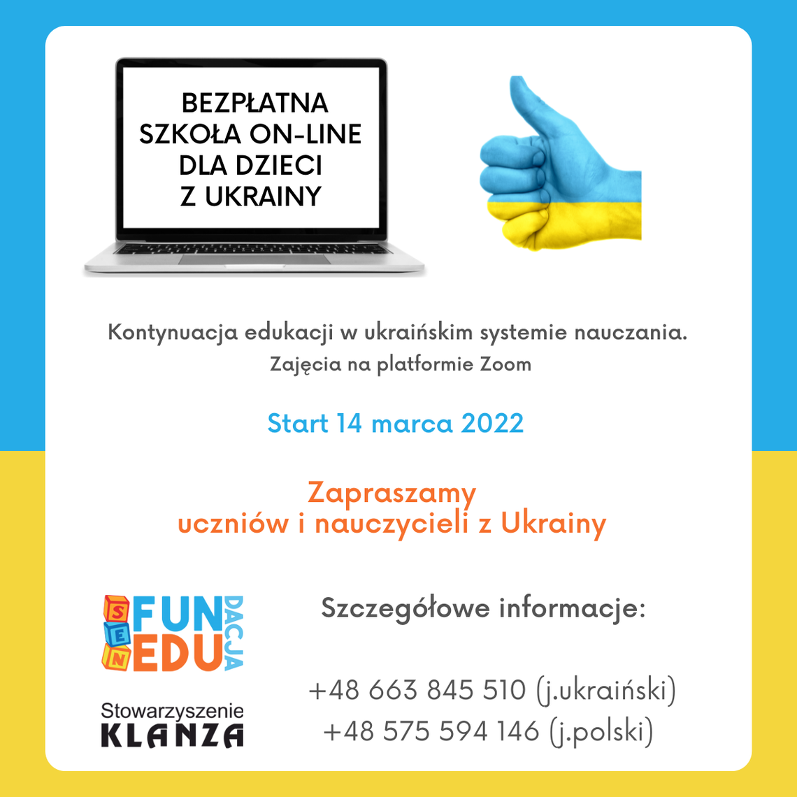 Bezpłatna szkoła Online dla dzieci z Ukrainy