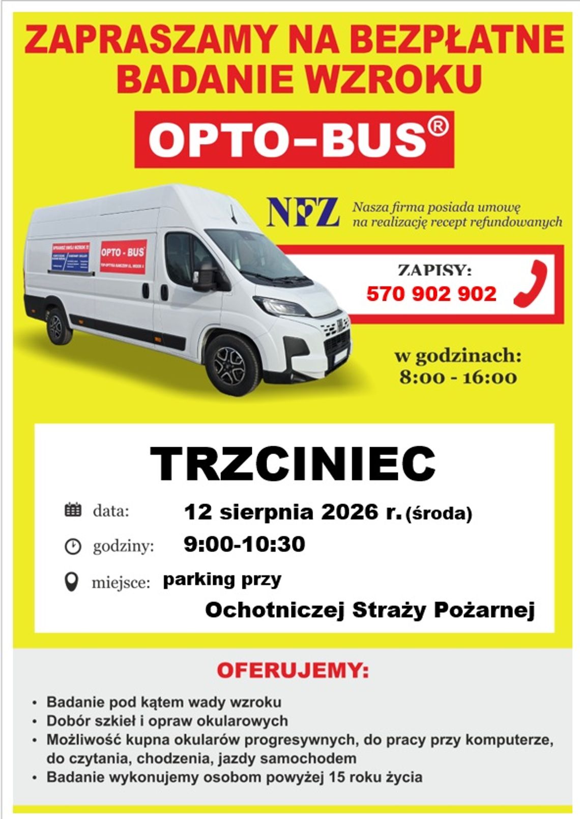 BEZPŁATNE BADANIE WZROKU W TRZCIŃCU BEZPŁATNE BADANIE WZROKU W TRZCIŃCU