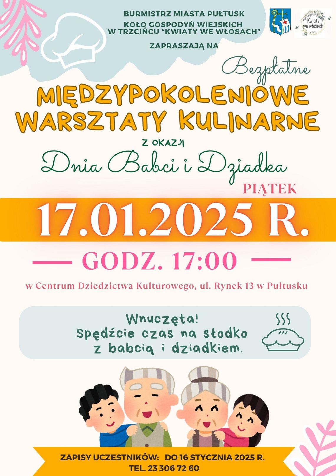BEZPŁATNE MIĘDZYPOKOLENIOWE WARSZTATY KULINARNE