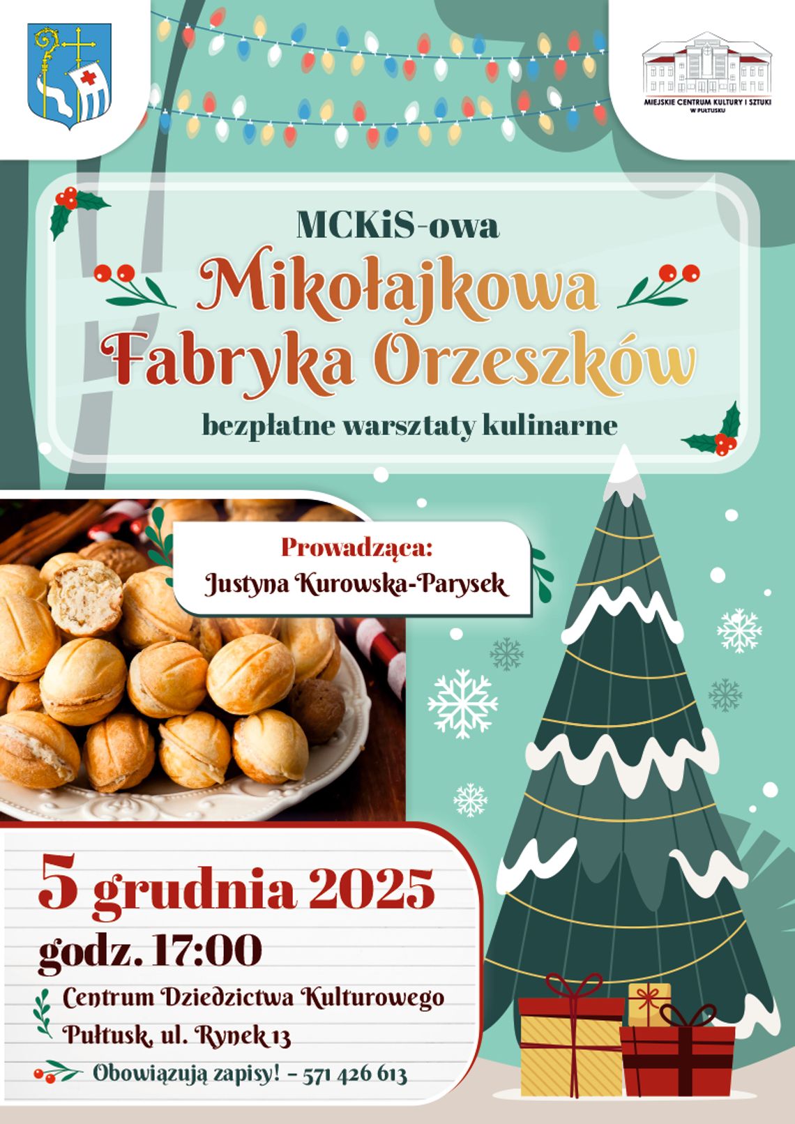Bezpłatne warsztaty kulinarne "MCKiS-owa Mikołajkowa Fabryka Orzeszków"