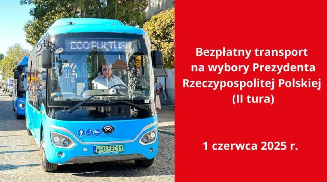 Bezpłatny transport pasażerski na wybory Prezydenta Rzeczypospolitej Polskiej (II tura) 1 czerwca 2025 r.