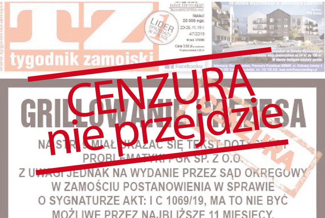 CENZURA NIE PRZEJDZIE! Publikujemy zakazane teksty Tygodnika Zamojskiego. W geście solidarności