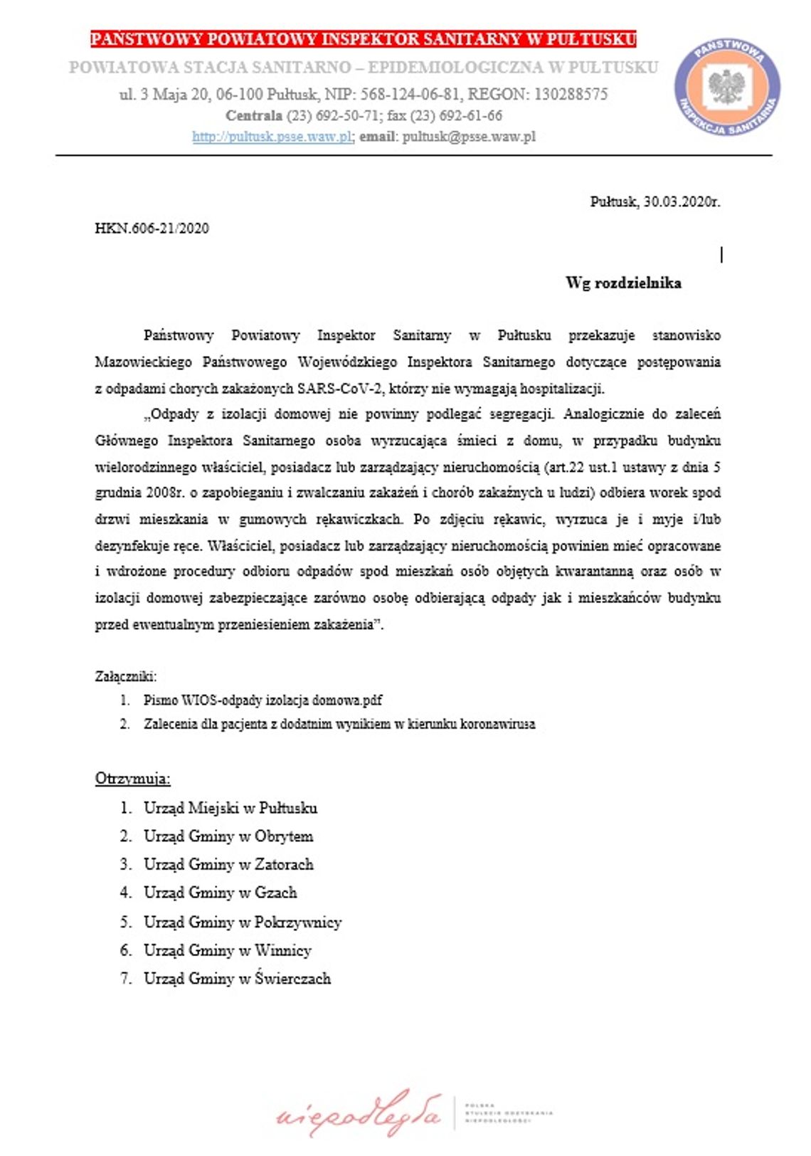 Co z odpadami w przypadku izolacji domowej?