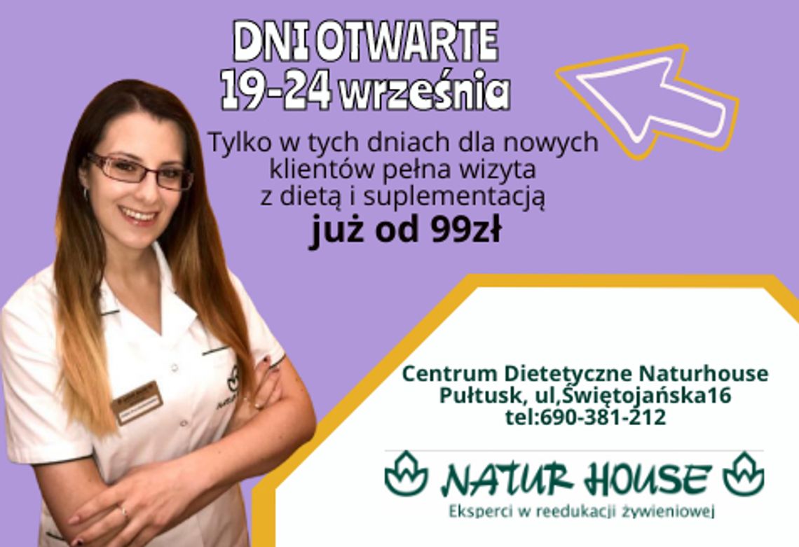DNI OTWARTE 19-24 września Naturhouse Pułtusk!